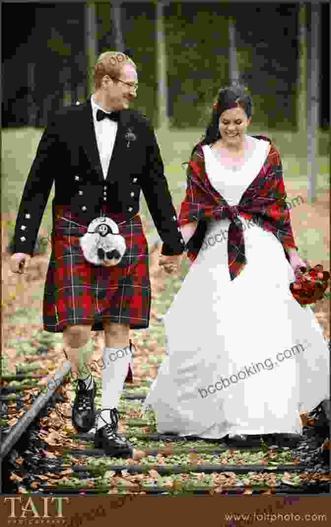 A Couple Wearing Traditional Scottish Wedding Attire On A Hillside When A Scot Ties The Knot: Castles Ever After