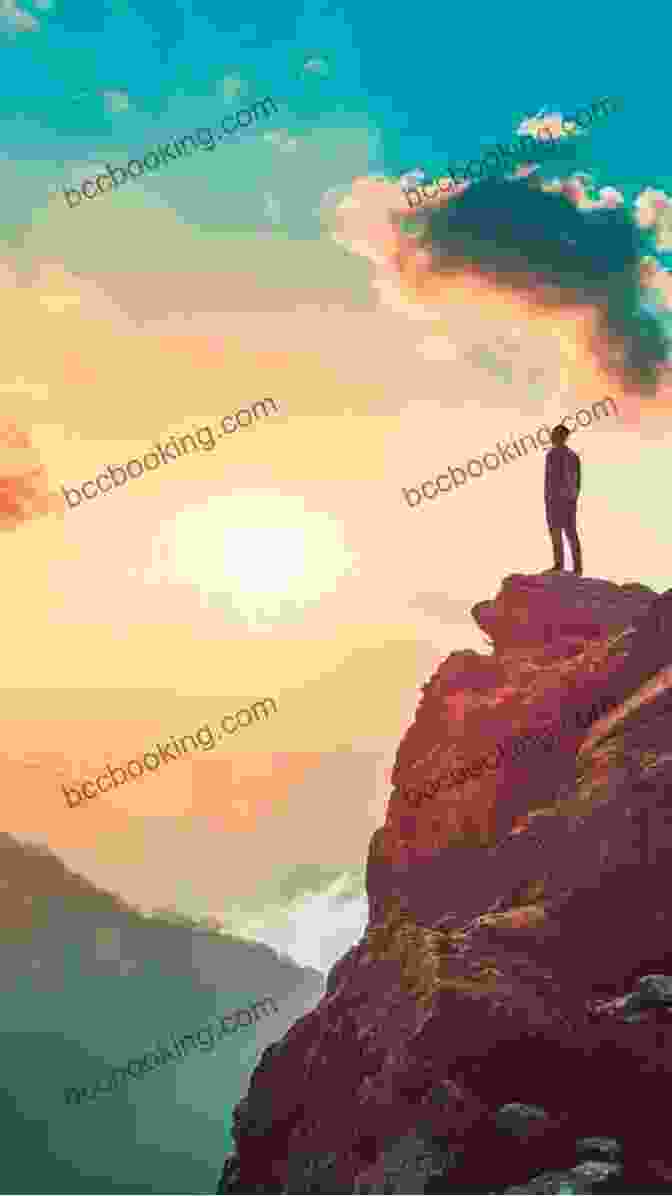 A Hiker Standing Atop A Mountain, Gazing At The Horizon The Sacred Depths Of Nature