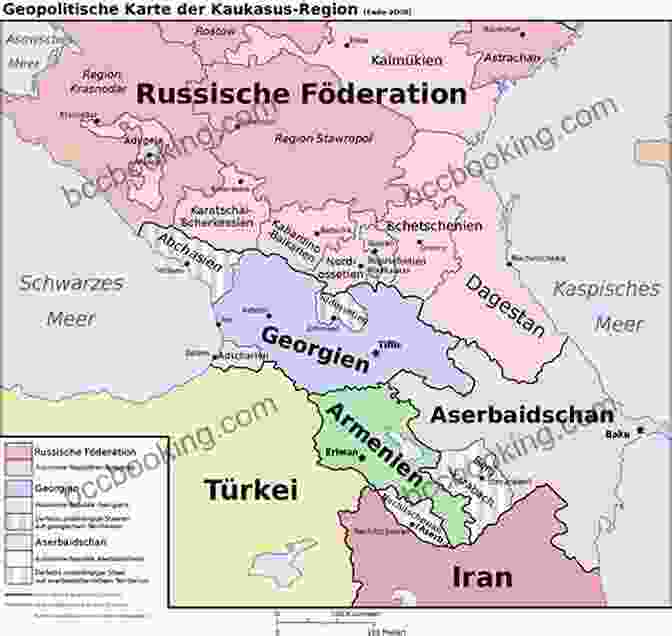A Map Depicting The Geopolitical Influences In The Post Soviet Caucasus. Georgia Diary: A Chronicle Of War And Political Chaos In The Post Soviet Caucasus