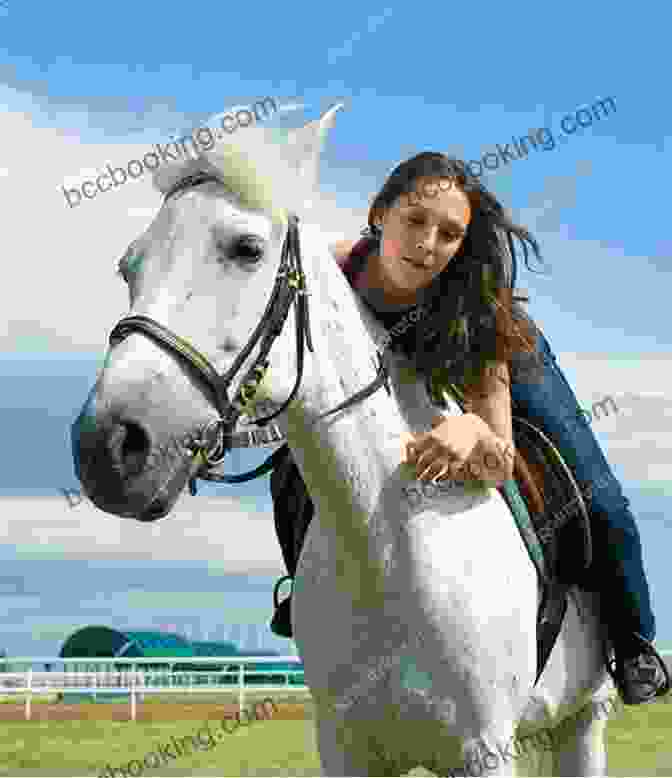 A Young Girl With Flowing Hair Astride A Majestic White Horse, Galloping Through A Vast, Windswept Landscape. The Girl Who Rode The Wind