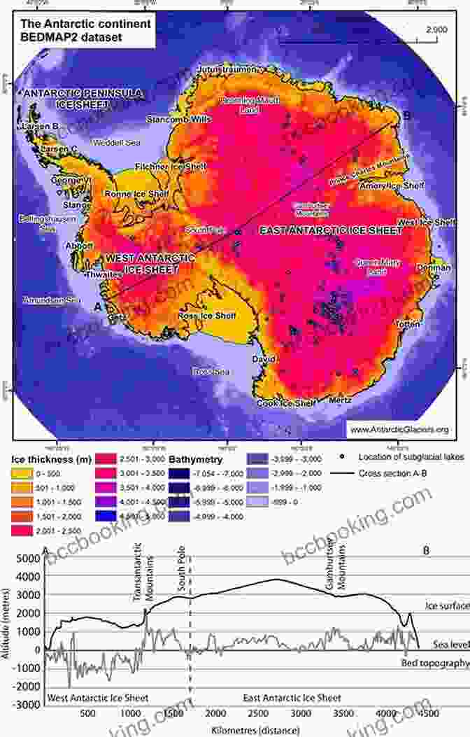 Map Of Antarctica's Ice Sheet Thickness Polar Exploration (Illustrated): The Romance Of (Antarctica 3)