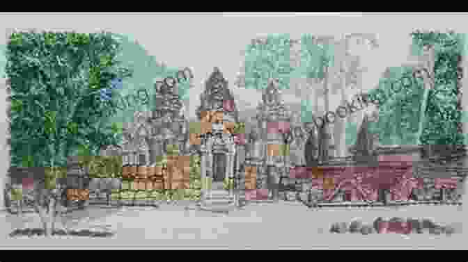 Pen And Ink Sketch Of Banteay Srei Temple Pen Ink And Watercolor Sketching 2 Temples Of Cambodia: Learn To Draw And Paint Stunning Illustrations In 10 Step By Step Exercises