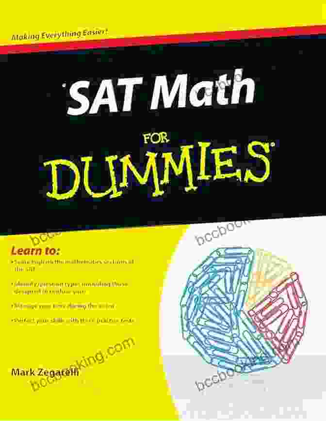SAT Math For Dummies Book Cover Featuring A Cartoon Character Conquering A Math Equation Maze SAT Math For Dummies With Online Practice