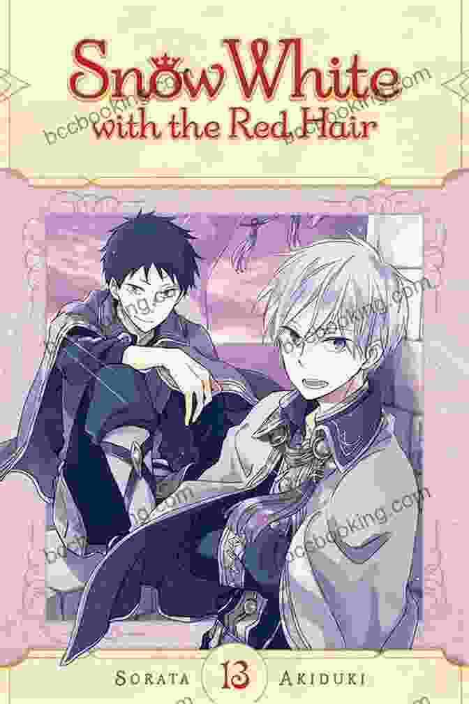 Snow White With The Red Hair Vol 12 Book Cover, Featuring Shirayuki And Zen In An Enchanting Embrace Against A Backdrop Of Vibrant Flowers And Intricate Patterns. Snow White With The Red Hair Vol 12