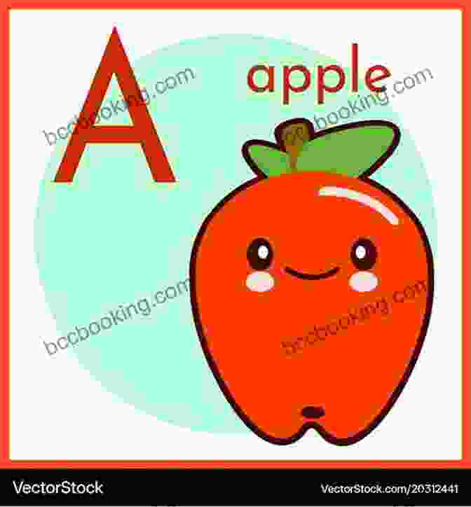 Vibrant Apple Illustration On An Alphabet Flashcard Alphabet Flashcards Tracy Owens